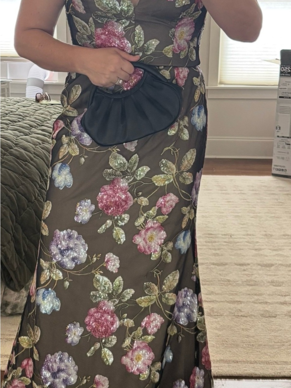 Dress the Population - Fernanda Embroidered Floral Strapless Gown - Picture 3 of 7